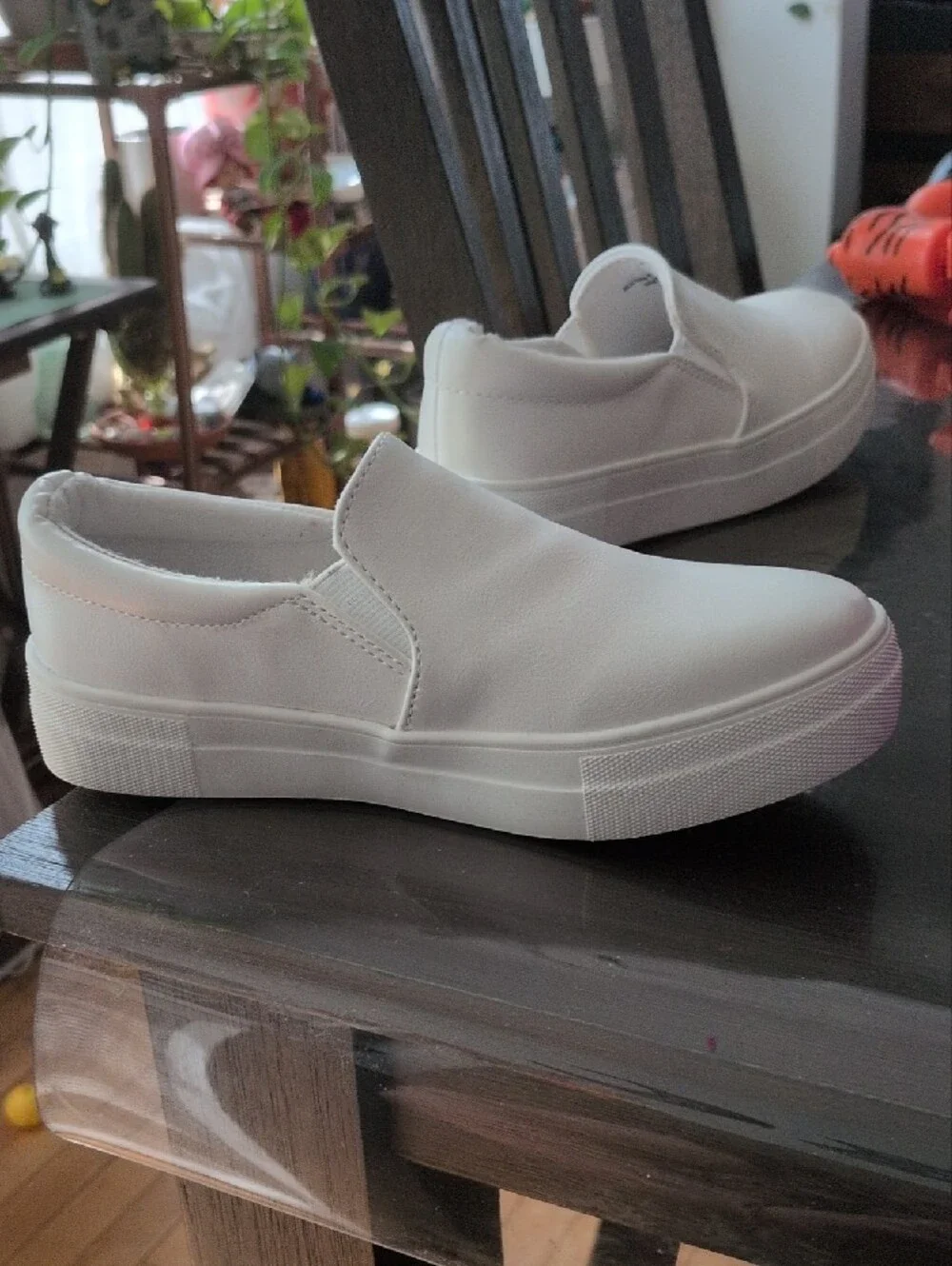Soda White Slip-On Kids Sneakers